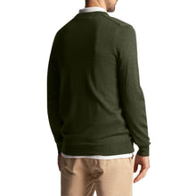 Load image into Gallery viewer, Lyle &amp; Scott Heath Flower Embroidered Merino Blend V Neck Knit - Cactus Green
