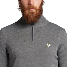 Load image into Gallery viewer, Lyle &amp; Scott Heath Flower Embroidered 1/4 Zip Knit - Mid Grey Marl
