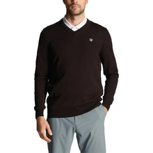 Load image into Gallery viewer, Lyle &amp; Scott Heath Flower Embroidered Merino Blend V Neck Knit - Jet Black
