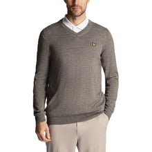 Load image into Gallery viewer, Lyle &amp; Scott Golf Merino Blend V Neck Knit - Mid Grey Marl
