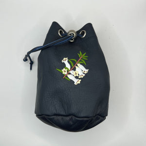 Links and Kings Leather Drawstring Pouch - Heath Flower