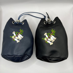 Links and Kings Leather Drawstring Pouch - Heath Flower