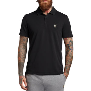 Lyle & Scott Heath Flower Embroidered Golf Tech Polo Shirt - Jet Black