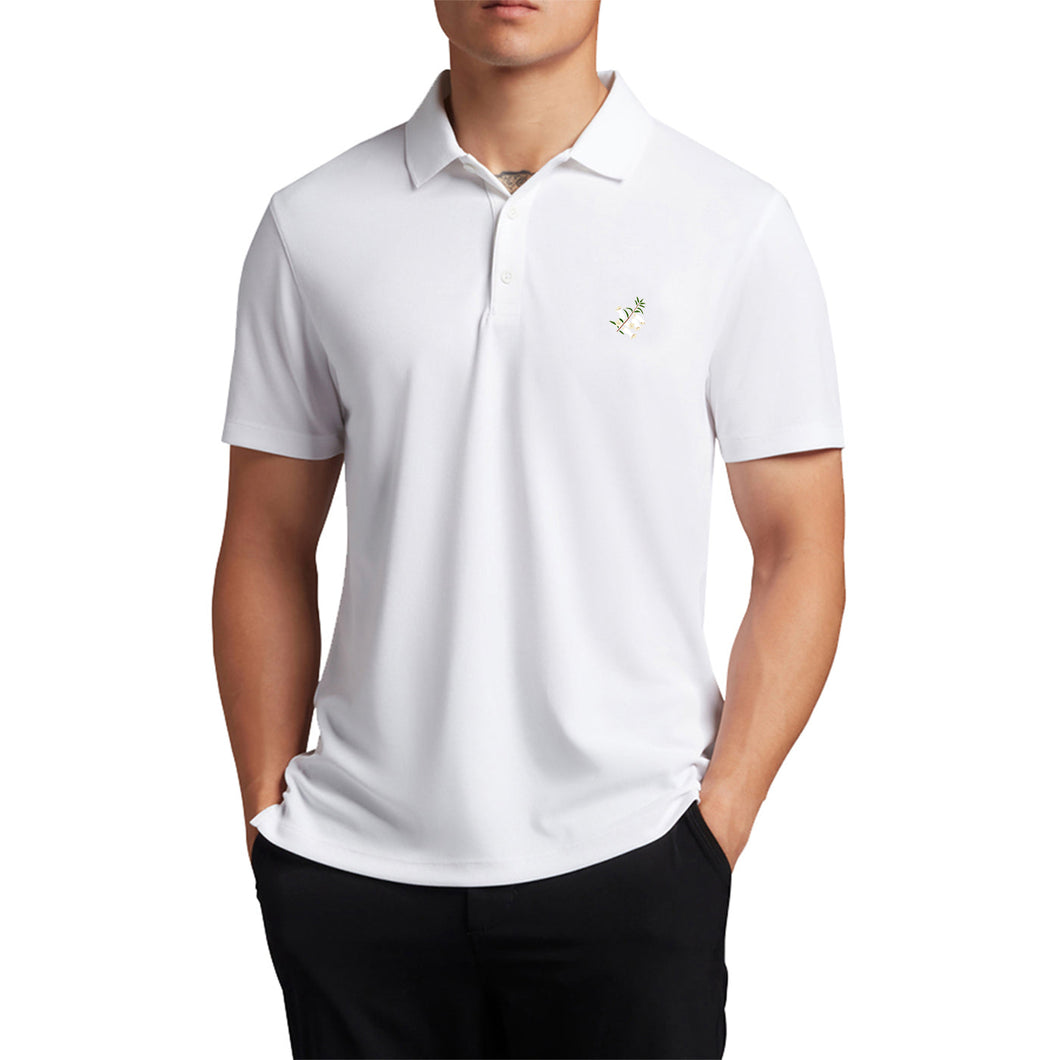 Lyle & Scott Heath Flower Embroidered Golf Tech Polo Shirt - White