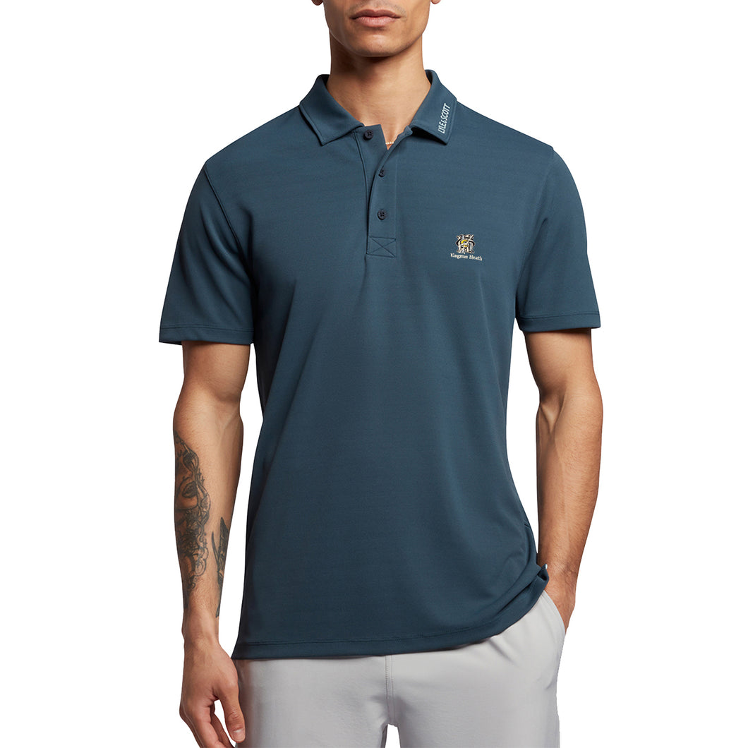 Lyle & Scott Kingston Heath Embroidered Tech Collar Logo Polo - Light Navy