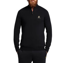 Load image into Gallery viewer, Lyle &amp; Scott Kingston Heath Embroidered 1/4 Zip Knit - Jet Black
